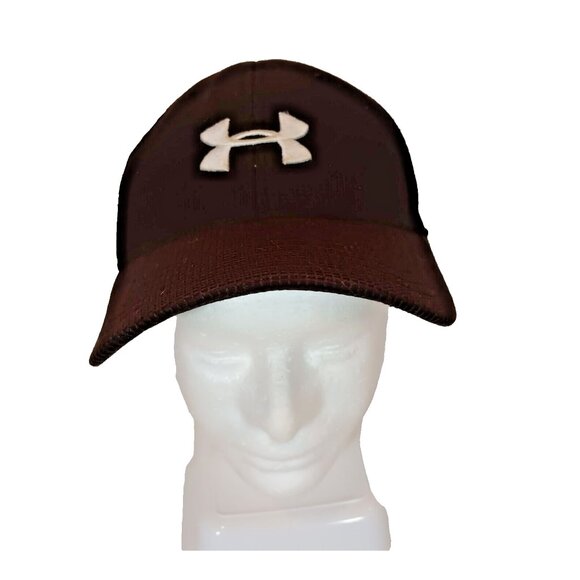 Under Armor Golf Cap Corduroy Dark Red, Black Mesh Back- Fitted Flex Sports Hat - Picture 8 of 8